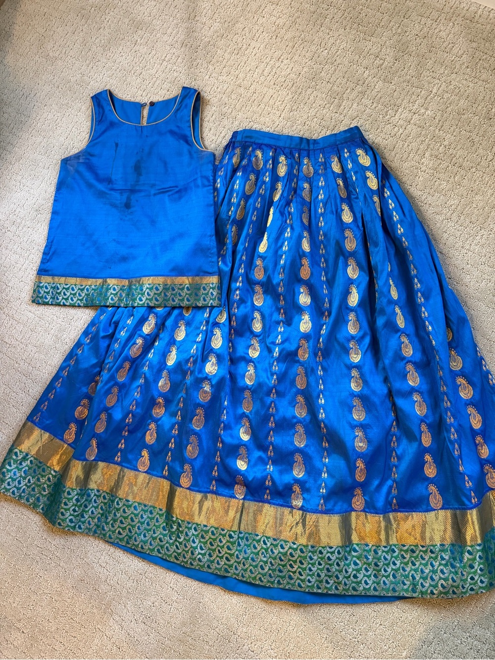 Indian Girls 8/9 silk lehenga brocade skirt with top